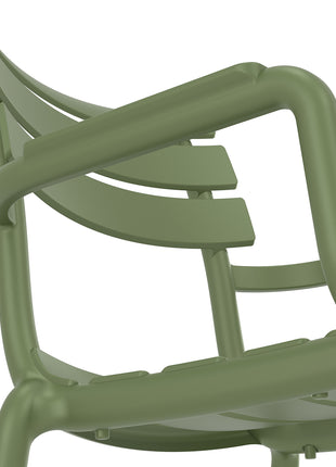 Polypropylene Armchair Olive | 58 x 59 x 84 cm