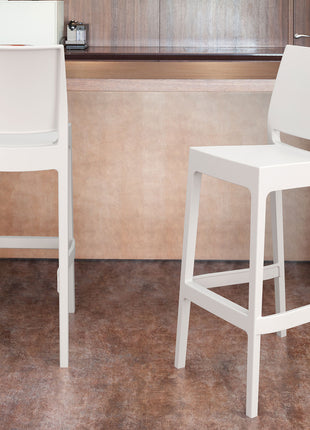 White Polypropylene Stool 65 cm | 44 x 50 x 98 cm