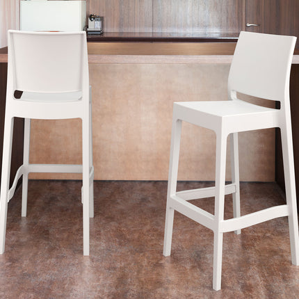 White Polypropylene Stool 65 cm | 44 x 50 x 98 cm