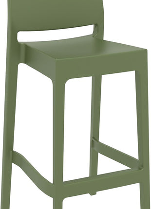 Olive Polypropylene Stool 75 cm | 45 x 51 x 108 cm