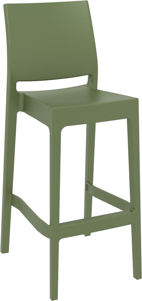 Olive Polypropylene Stool 75 cm | 45 x 51 x 108 cm