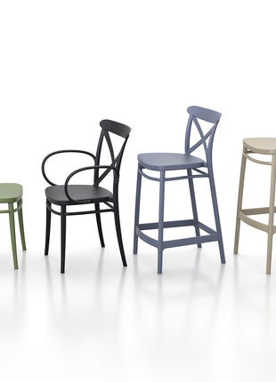 Olive Polypropylene Stool 65 cm | 45 x 50 x 96 cm