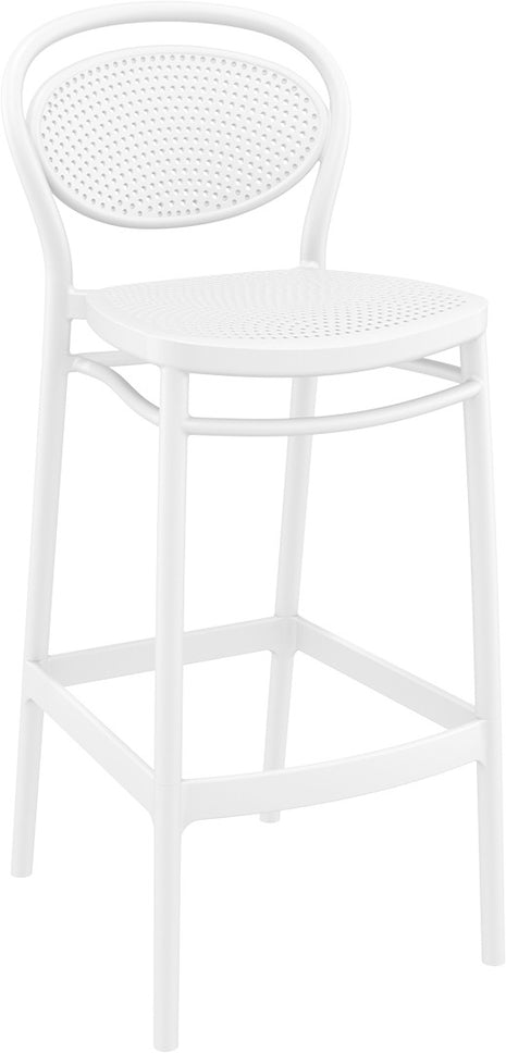 White Polypropylene Stool 75 cm | 45 x 52 x 106 cm