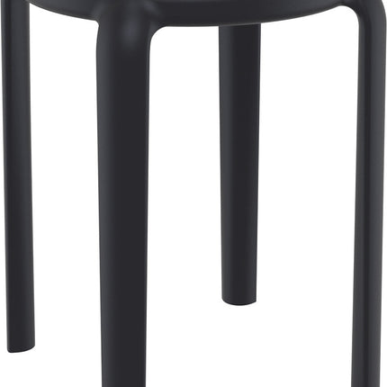 Low Polypropylene Stool Black 45 cm | 34 x 34 x 45 cm