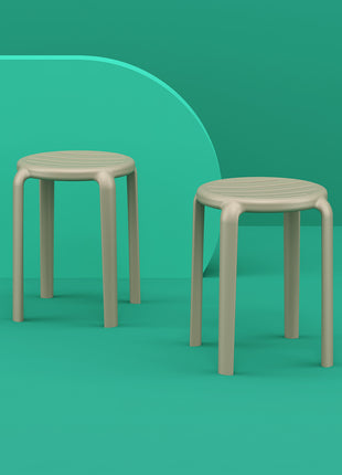 Low Stool Polypropylene Beige 45 cm | 34 x 34 x 45 cm