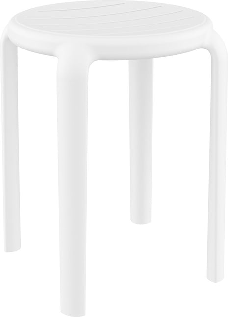 Low Polypropylene Stool White 45 cm | 34 x 34 x 45 cm