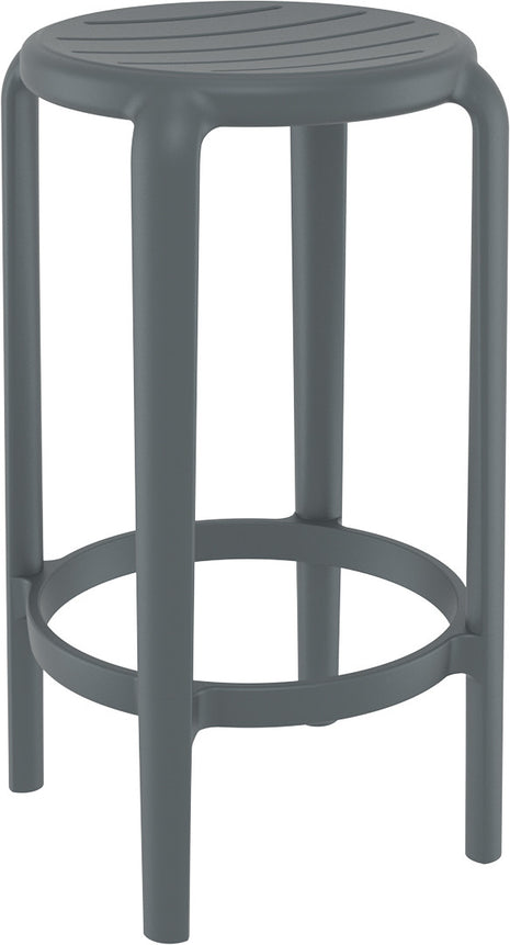 Dark Gray Polypropylene Stool 65 cm | 36 x 36 x 65 cm