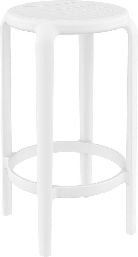 White Polypropylene Stool 65 cm | 36 x 36 x 65 cm