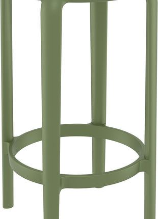 Olive Polypropylene Stool 65 cm | 36 x 36 x 65 cm