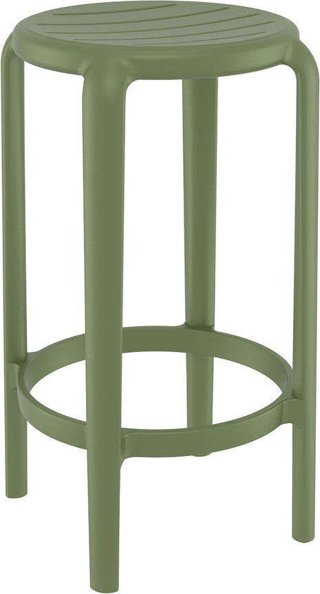 Olive Polypropylene Stool 65 cm | 36 x 36 x 65 cm