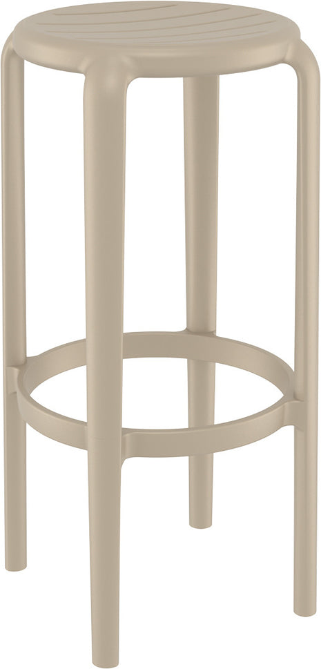 Beige Polypropylene Stool 75 cm | 36 x 36 x 75 cm