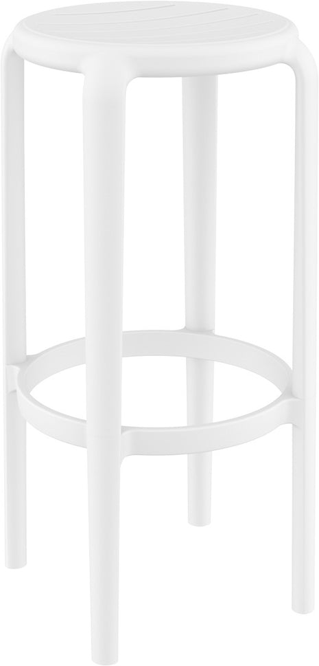 White Polypropylene Stool 75 cm | 36 x 36 x 75 cm