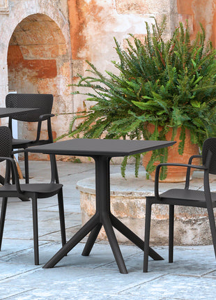 Polypropylene Table Black | 70 x 70 cm