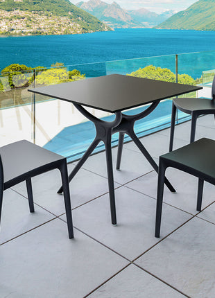 Polypropylene/HPL Black Table | 80 x 80 cm