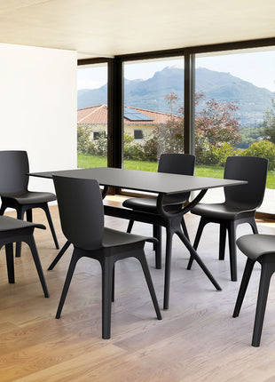 Polypropylene/HPL Black Table | 140 x 80 cm