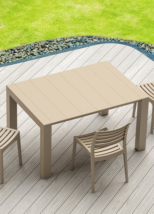 Expandable Polypropylene Table Beige | 100 x 100 cm / 140 cm