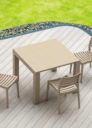 Expandable Polypropylene Table Beige | 100 x 100 cm / 140 cm