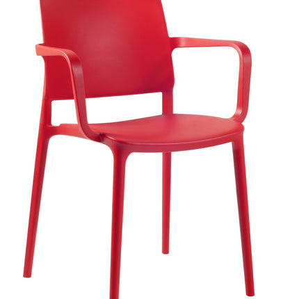 Polypropylene Armchair Red | 56.3 x 53.5 x 79.5 cm