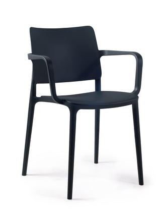 Black Polypropylene Armchair | 56.3 x 53.5 x 79.5 cm