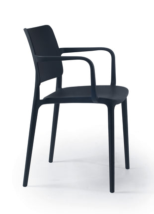 Black Polypropylene Armchair | 56.3 x 53.5 x 79.5 cm