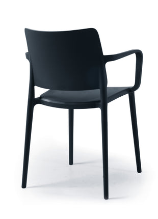 Black Polypropylene Armchair | 56.3 x 53.5 x 79.5 cm