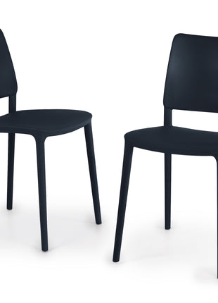 Black Polypropylene Chair | 49 x 53.5 x 79.5 cm