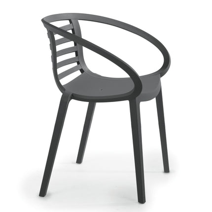 Anthracite Polypropylene Armchair | 64 x 56 x 77 cm