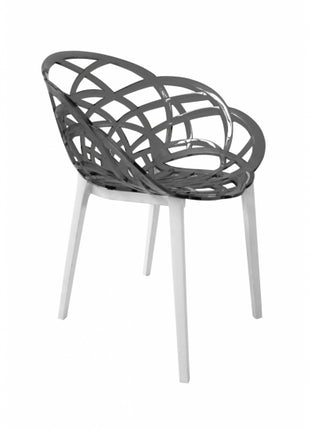 Armchair Polycarbonate Transparent Grey 59 x 60 x 83 cm