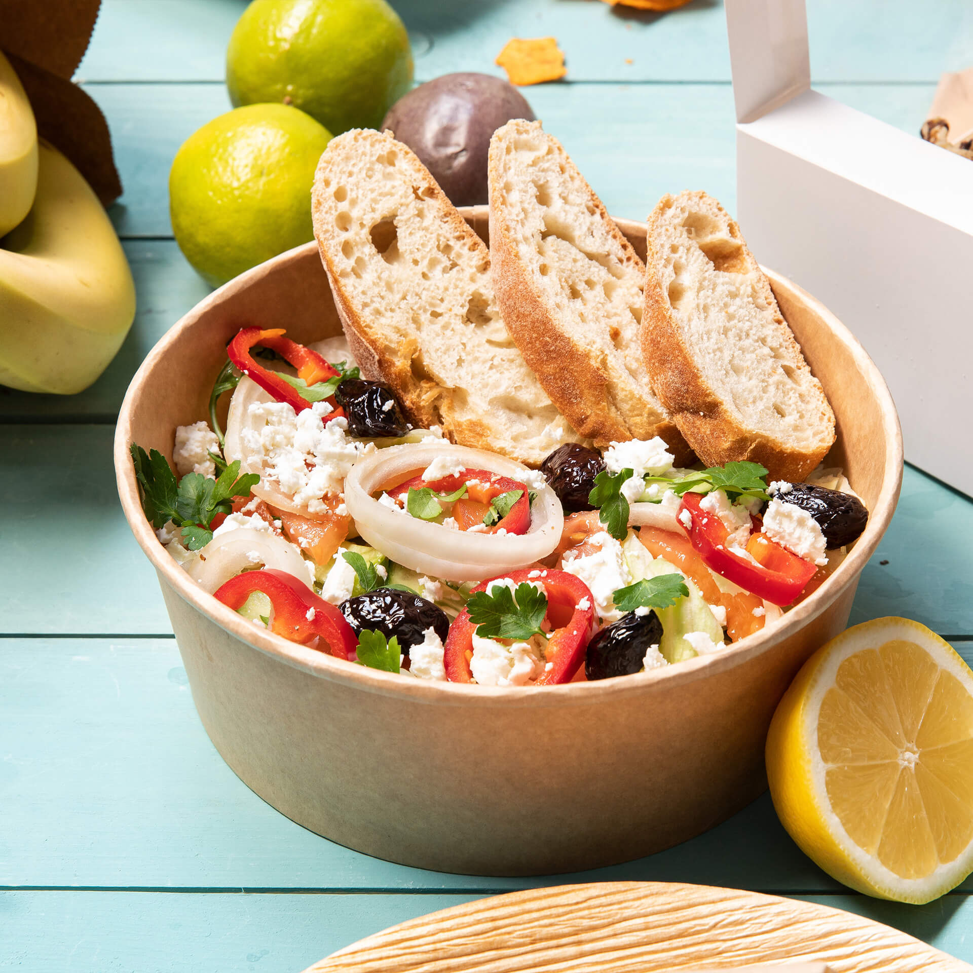 Μπωλ Σαλάτας Χάρτινο 1125 ml σε Kraft Χρώμα | 50 Τεμάχια / Πακέτο