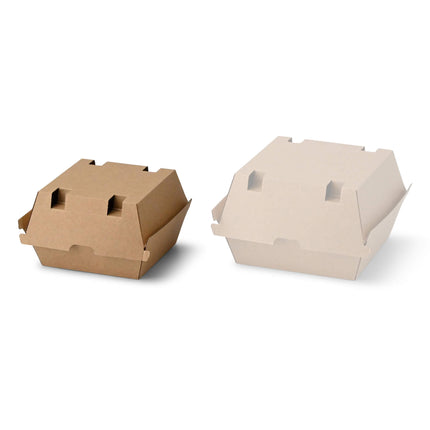 Κουτί Take Away Burger 13 x 14 x 8 cm σε Kraft Χρώμα | 50 Τεμάχια / Πακέτο