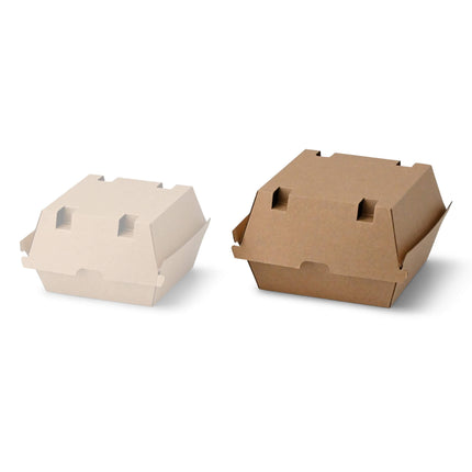 Κουτί Take Away Burger 16,8 x 15,8 x 9,8 cm σε Kraft Χρώμα | 50 Τεμάχια / Πακέτο