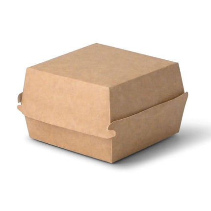 Κουτί Take Away Burger 11 x 11 x 8 cm σε Kraft/Λευκό Χρώμα | 50 Τεμάχια / Πακέτο