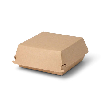 Κουτί Take Away Burger 14,5 x 14,5 x 8 cm σε Kraft/Λευκό Χρώμα | 50 Τεμάχια / Πακέτο