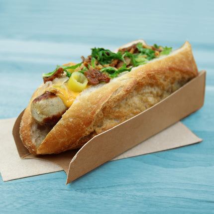 Θήκη Take Away Hot Dog 17,5 x 5 x 3,5 cm σε Kraft Χρώμα | 50 Τεμάχια / Πακέτο