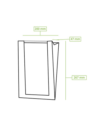 Χάρτινη Σακούλα Αρτοποιίας 20 x 4,7 x 26,7 cm σε Kraft Χρώμα | 10 Kg / Πακέτο