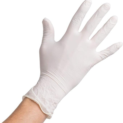 Latex Gloves Small in White Color | 100 Pieces / Pack