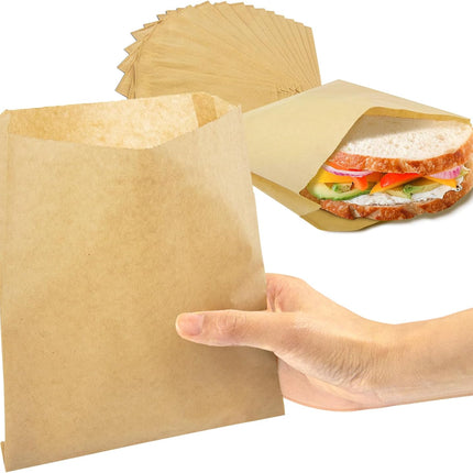 Paper Packaging for Sandwich Medium 14 x 14.5 x 3 cm in Kraft Color | 10 Kg / Package