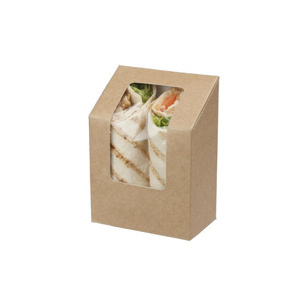 Triangle Tortilla Box with Window in Kraft Color | 50 Pieces / Pack