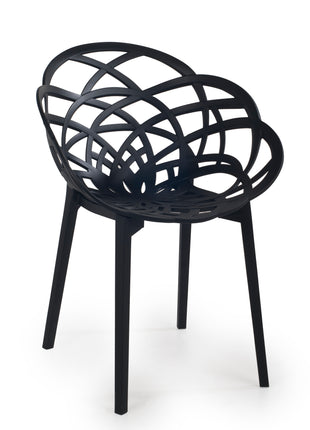 Armchair Polycarbonate Black | 59 x 60 x 83 cm