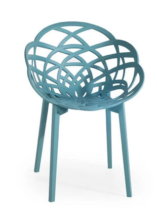 Armchair Polycarbonate Blue | 59 x 60 x 83 cm